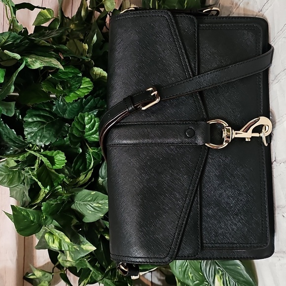 Rebecca Minkoff Hudson Moto Crossbody/ Shoulder  Black Large Leather Bag - Picture 4 of 15